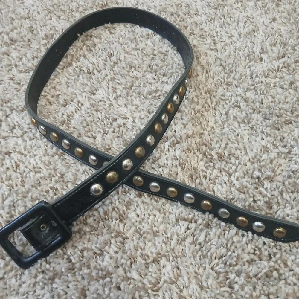 Studded Black Leather Belt for Women - Classic Fashion Accessory